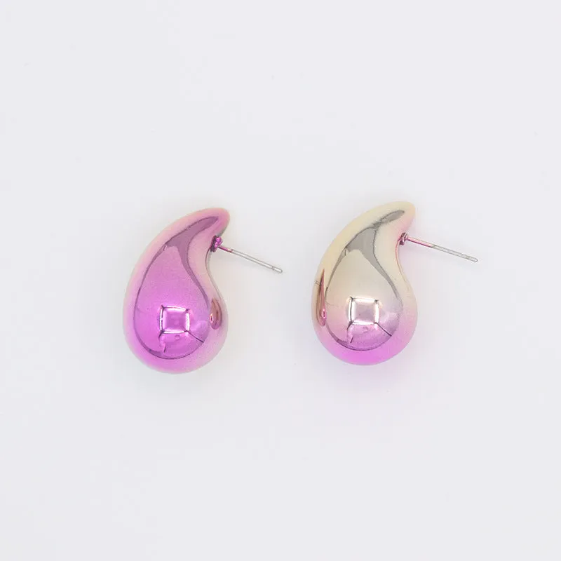 Wholesale Water Droplet Electroplated Acrylic Earrings