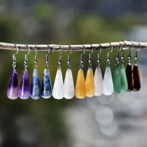 Wholesale  Water Drops Natural Stone Pendant Earrings