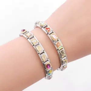 Wholesale Welding 9mm Module Pattern Letter Bracelet DIY Accessories