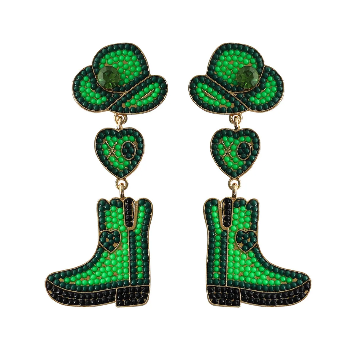 Wholesale Western Cowboy Hats Boots Heart shaped Earrings