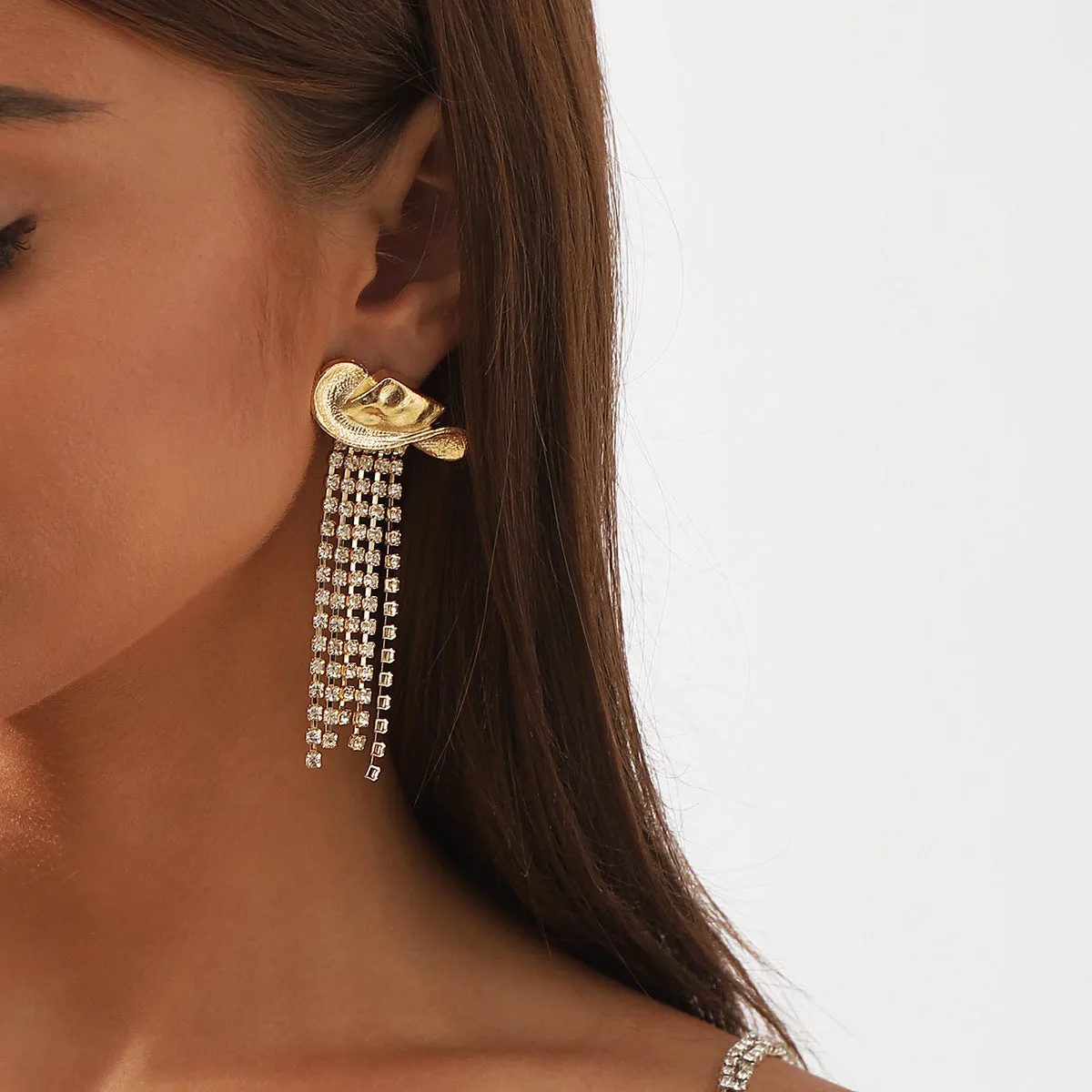Wholesale Western Cowboy Style Hat Tassel Earrings