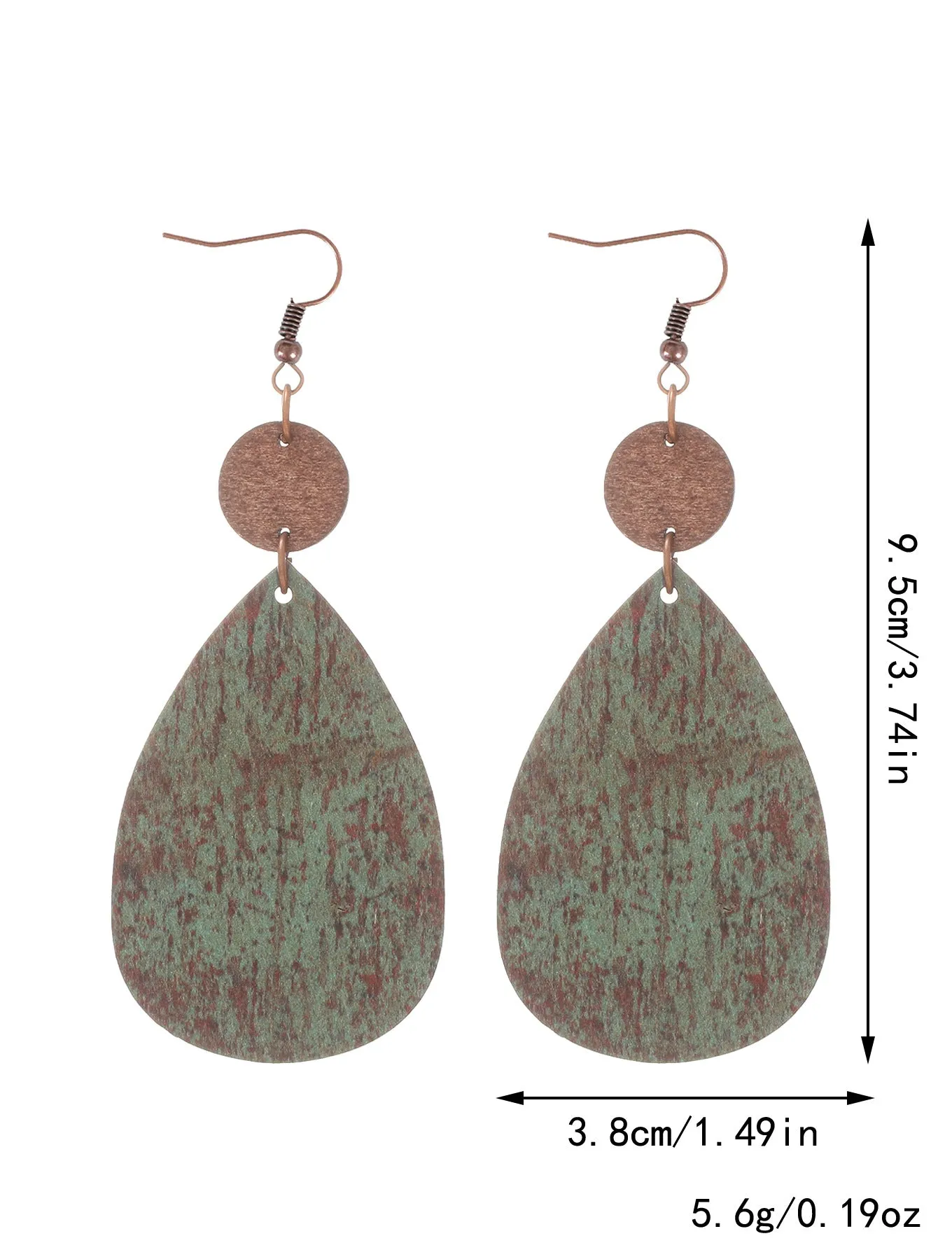 Wholesale Western Style Sunflower Cow Pattern Vintage Wood Grain Earrings