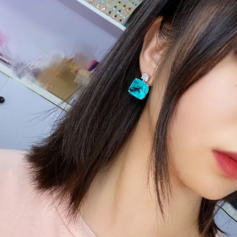 Wholesale White Copper Studded Diamond Earrings