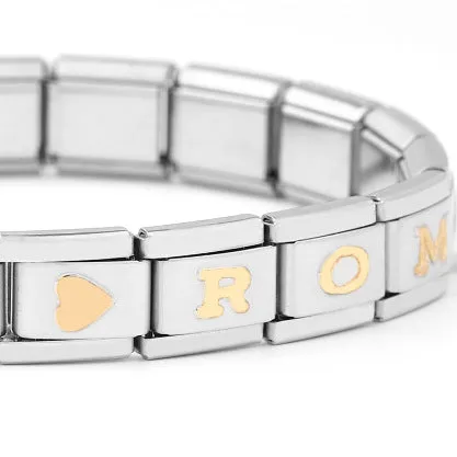 Wholesale Whole Letter Non Embroidered Steel Bracelet Charms