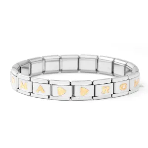 Wholesale Whole Letter Non Embroidered Steel Bracelet Charms
