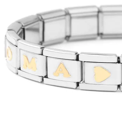 Wholesale Whole Letter Non Embroidered Steel Bracelet Charms