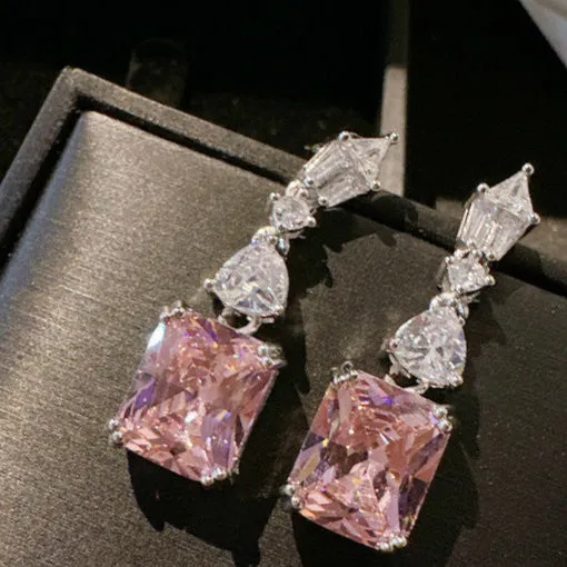 Wholesale Wholesale 18K gold plated heart bow gemstone earrings