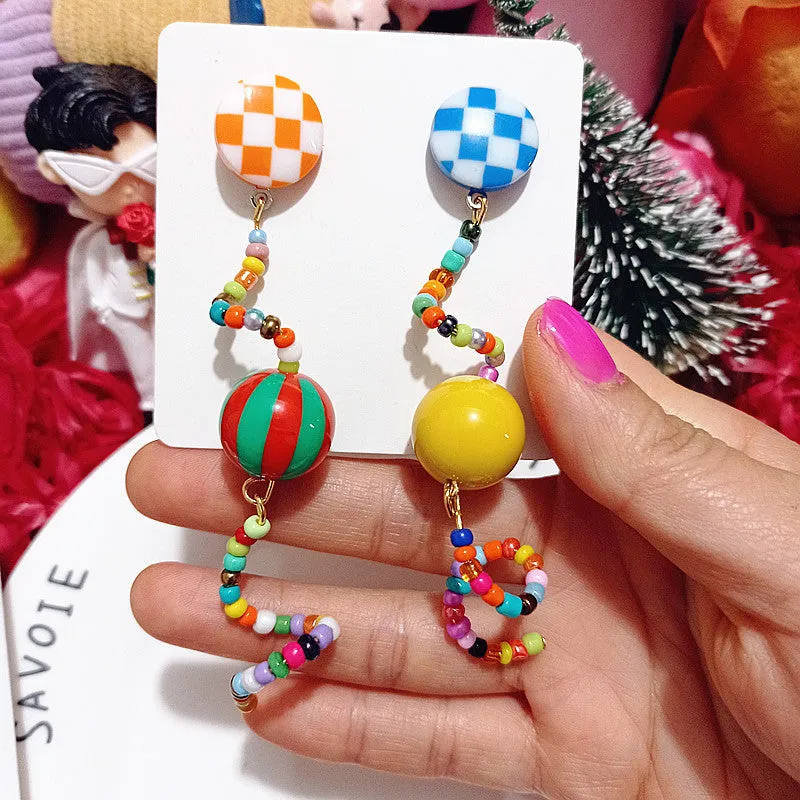 Wholesale Wholesale S925 curved candy beads pearl rabbit girlish cartoon silver earrings