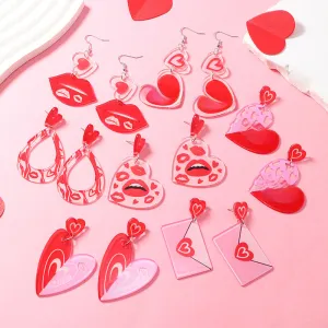 Wholesale Wholesale Valentine's Day Girly Pink Cute Acrylic Earrings