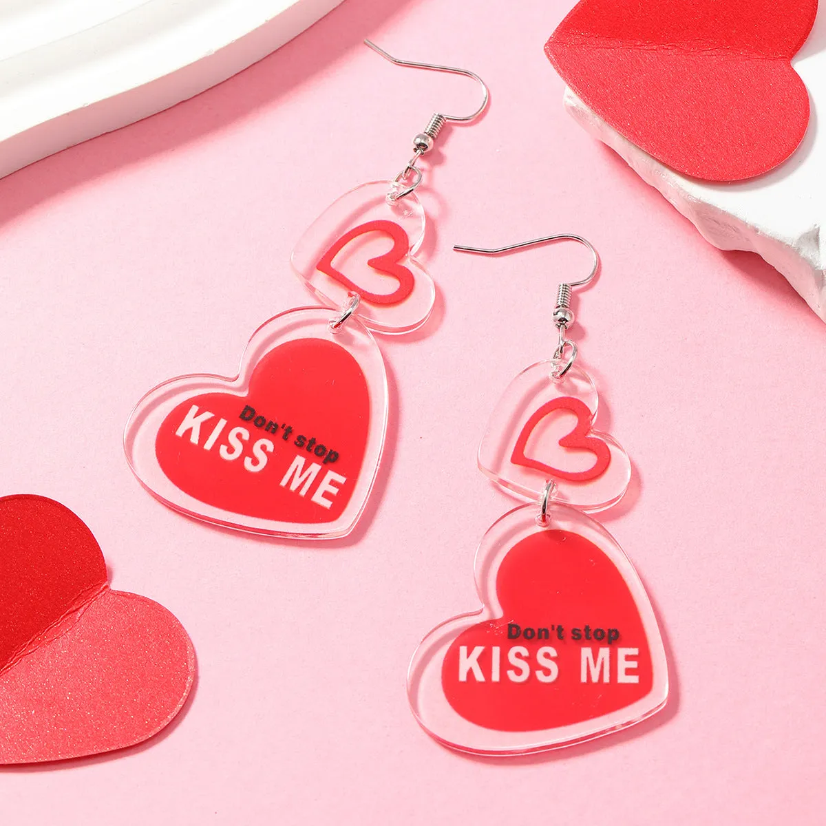 Wholesale Wholesale Valentine's Day Girly Pink Cute Acrylic Earrings