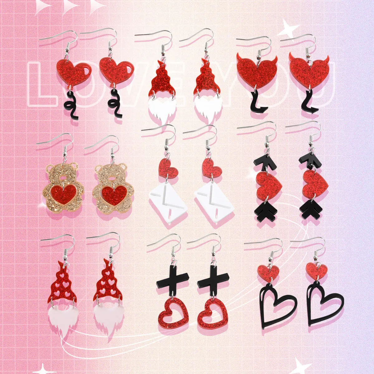 Wholesale Wholesale Valentine's Day series love bear acrylic earrings