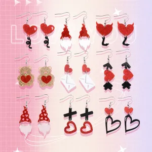 Wholesale Wholesale Valentine's Day series love bear acrylic earrings