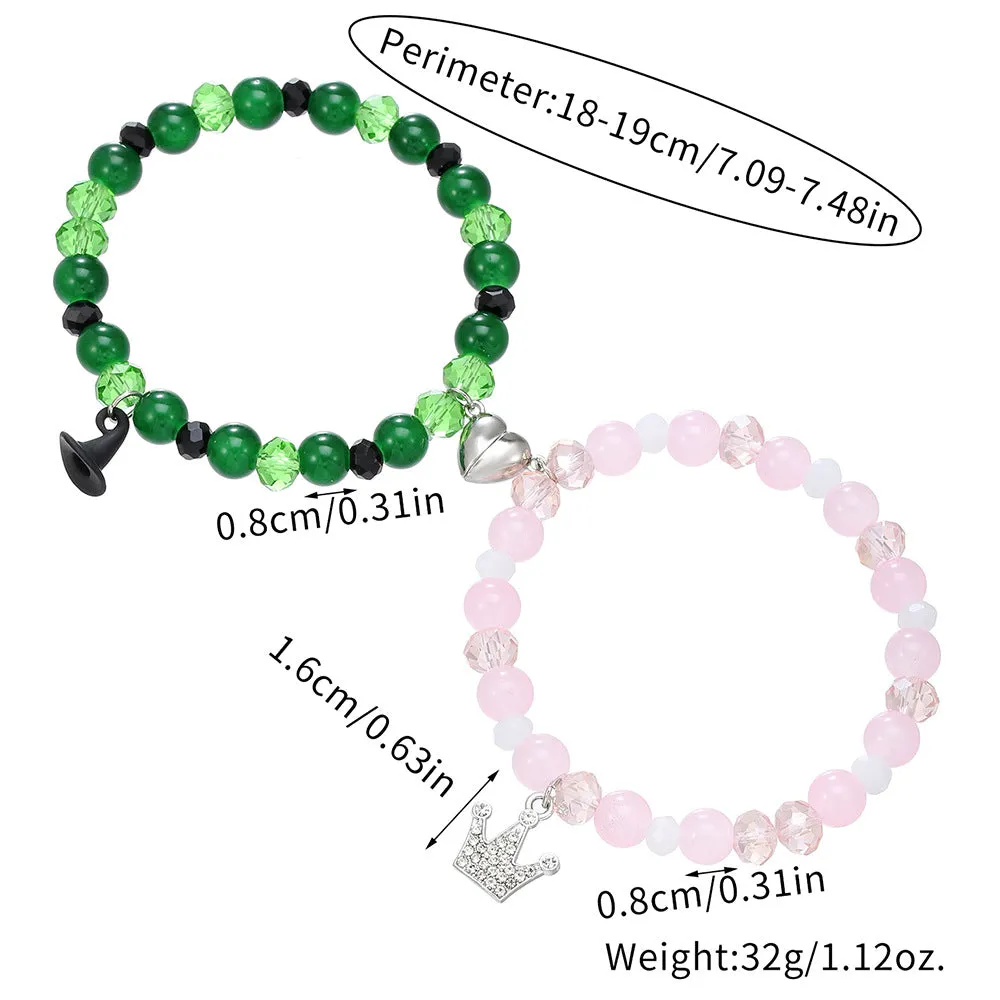 Wholesale Wicked Beaded Heart Magnet Bracelet Set
