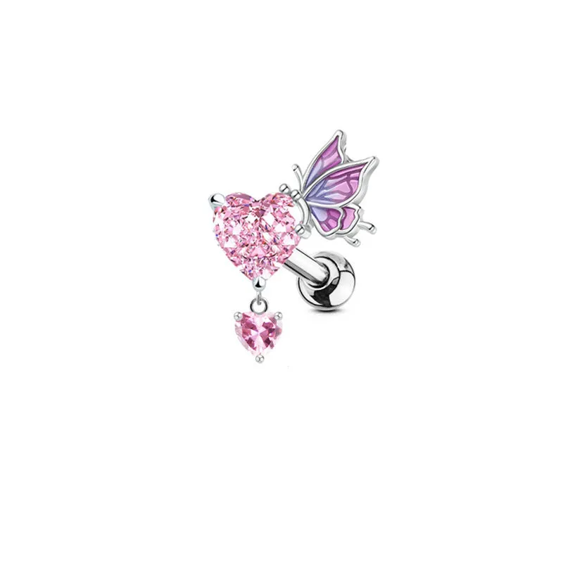 Wholesale Wing Key Navel Nail Nose Nail Nipple Ring Earring Butterfly Ear Bone Nail