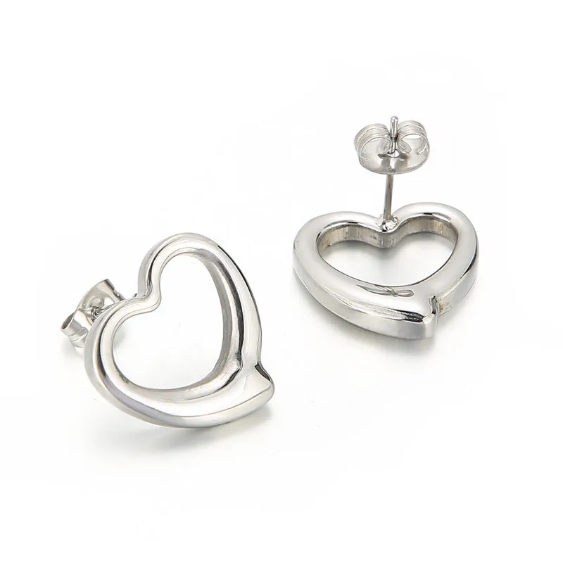 Wholesale Women's Heart-shaped Sweet Gold Plated Earring