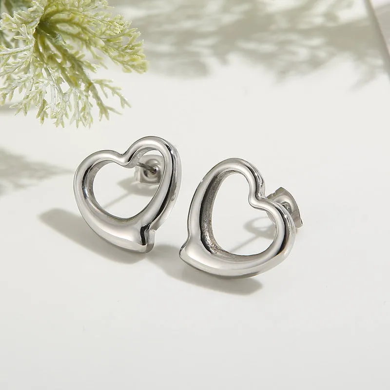 Wholesale Women's Heart-shaped Sweet Gold Plated Earring