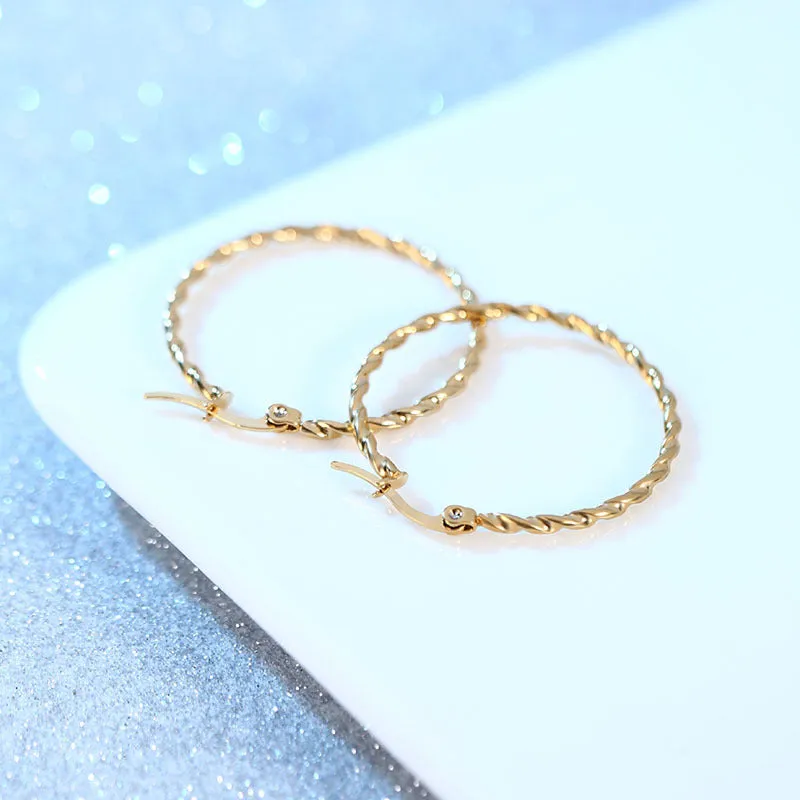 Wholesale Woven Threaded Titanium Steel Earrings