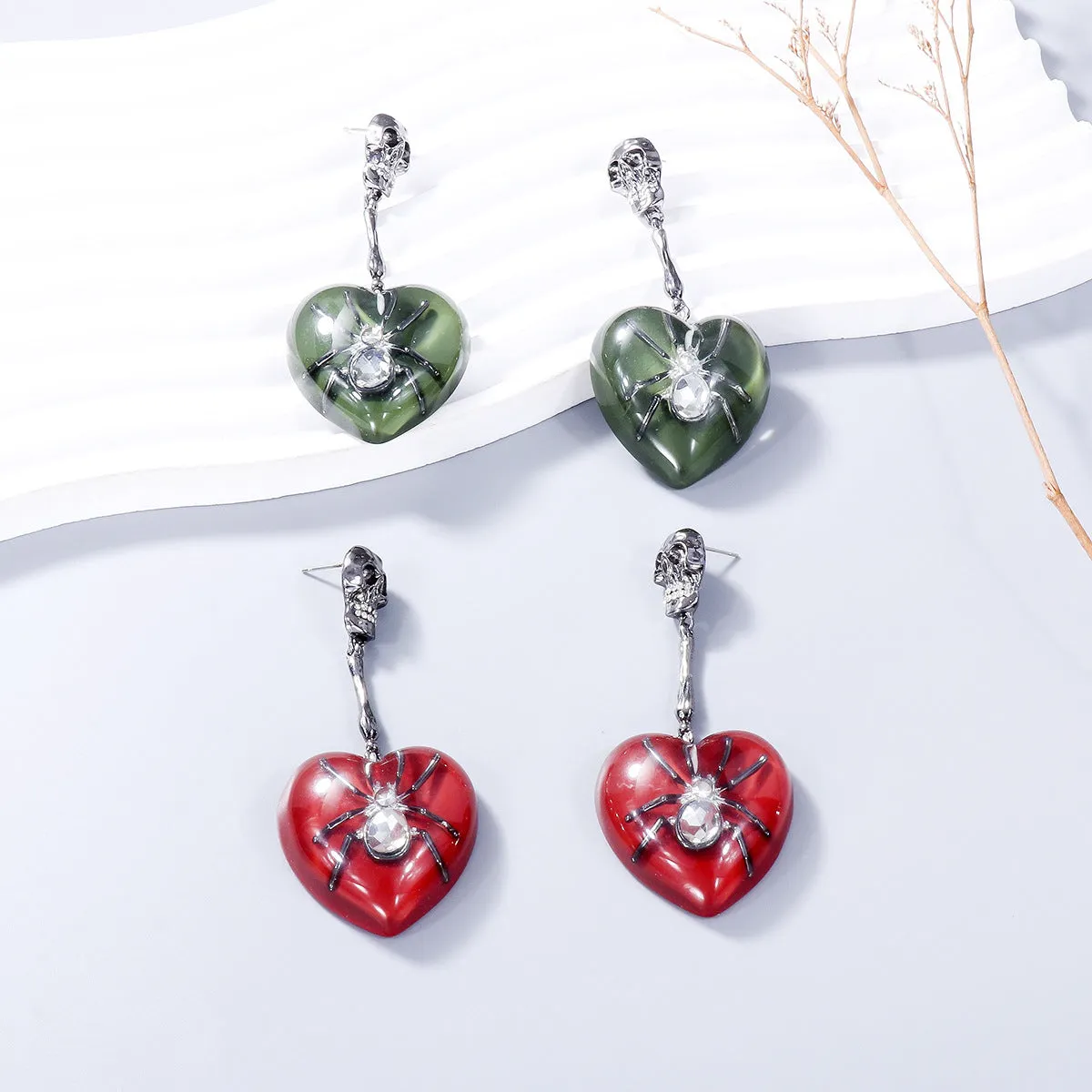 Wholesale Y2K Skull Spider Love Alloy Earrings