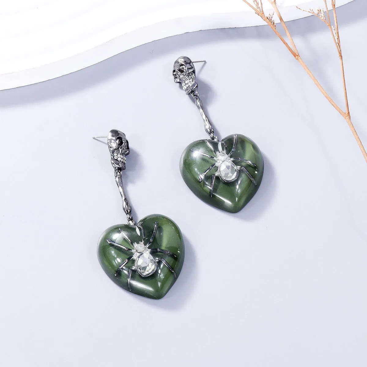 Wholesale Y2K Skull Spider Love Alloy Earrings