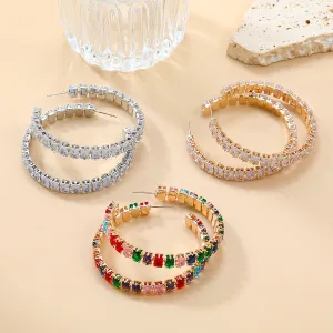 Wholesale Zircon Color Diamond Claw Chain Exaggerated Earrings