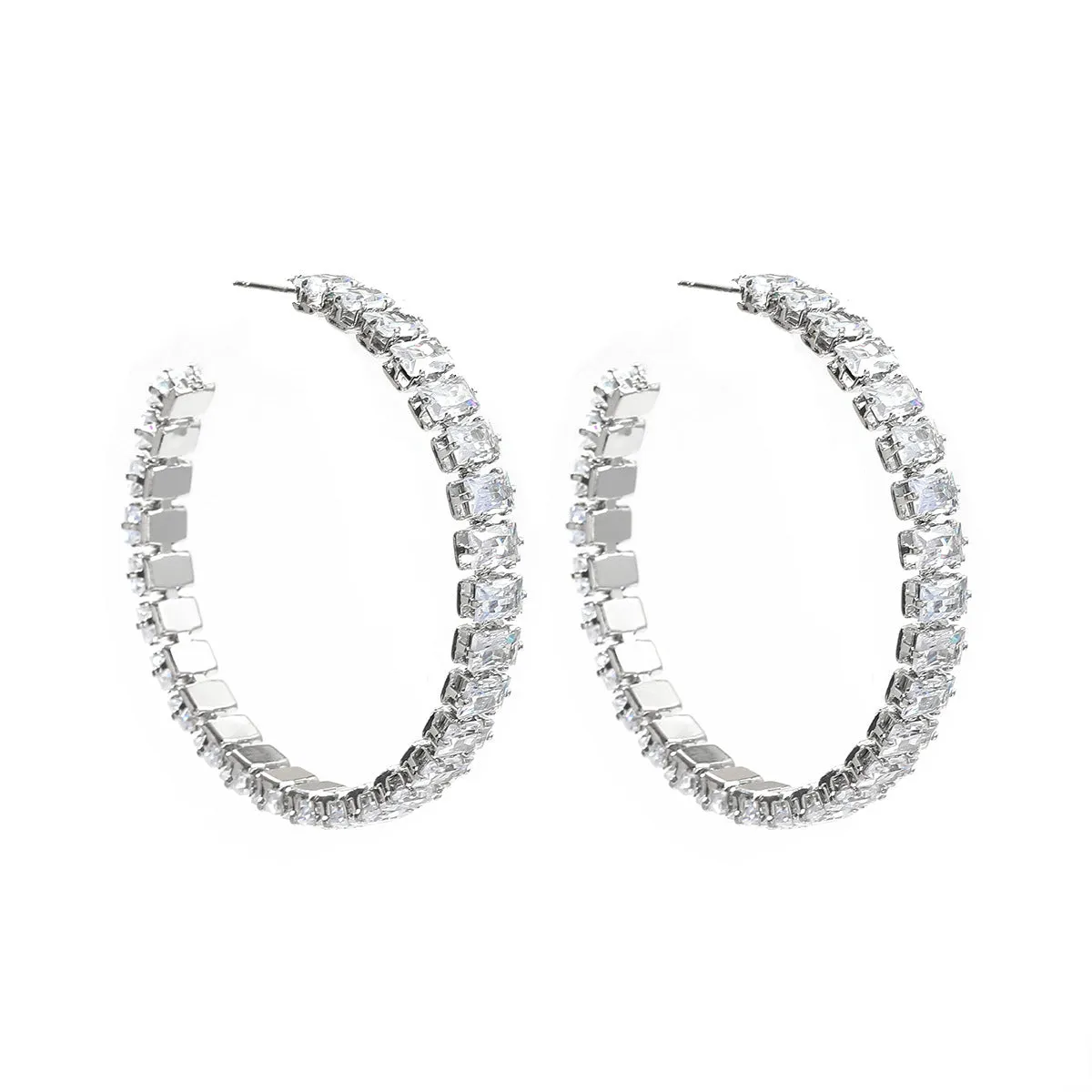 Wholesale Zircon Color Diamond Claw Chain Exaggerated Earrings