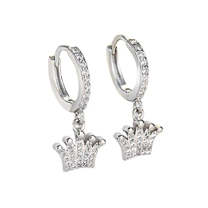 Wholesale Zircon Crown Copper Earrings