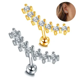 Wholesale Zircon Stainless Steel Ear Bone Nails