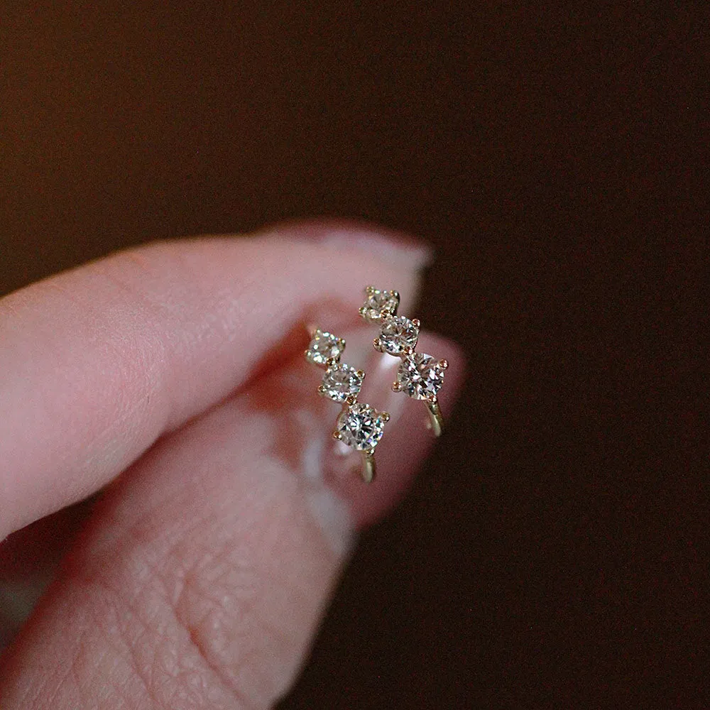 Wholesale Zirconia Diamond Imitation Ear Clip Simple and Versatile Earrings