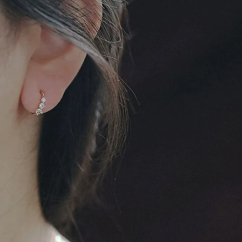 Wholesale Zirconia Diamond Imitation Ear Clip Simple and Versatile Earrings