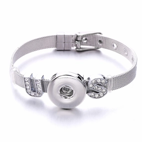 Wholesale18mm Diy Snap Stainless Steel Bracelet