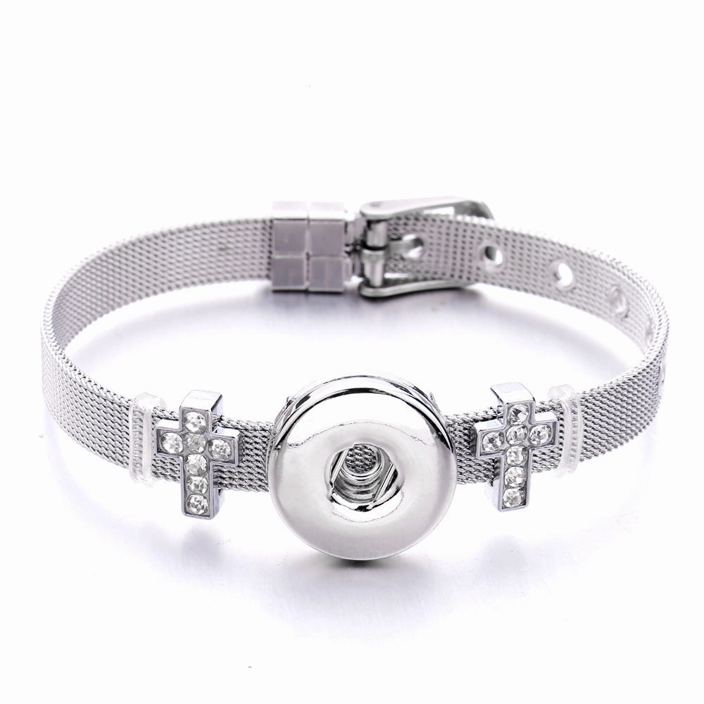 Wholesale18mm Diy Snap Stainless Steel Bracelet