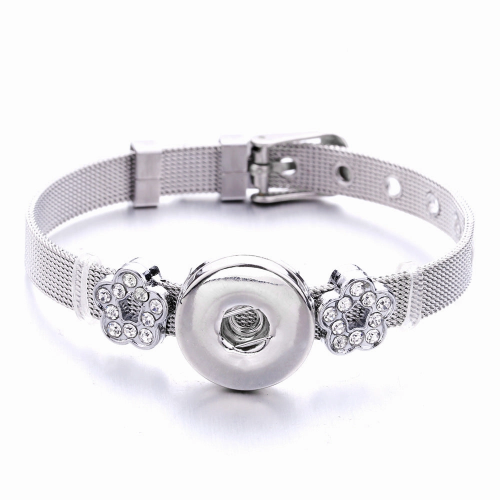 Wholesale18mm Diy Snap Stainless Steel Bracelet