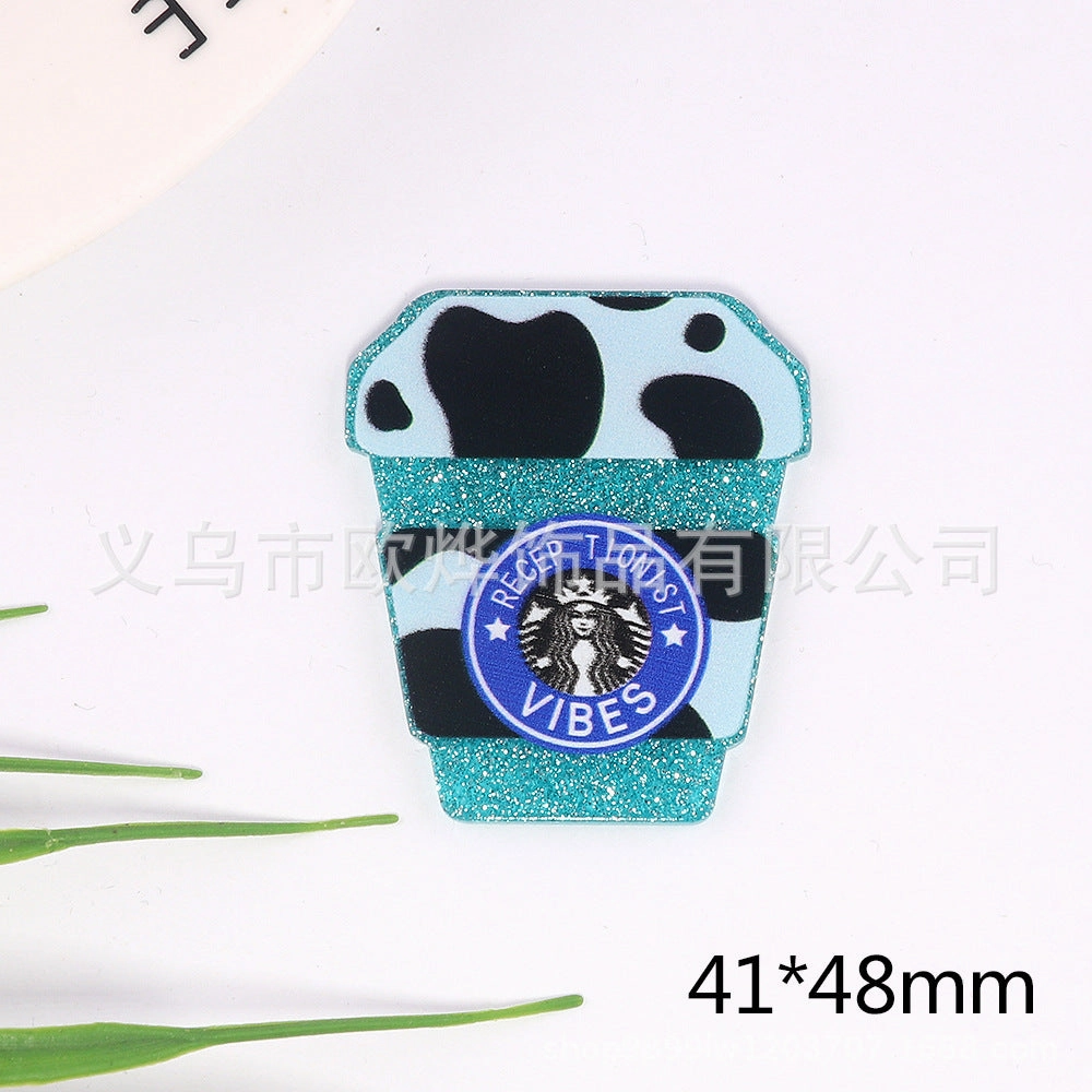 Wholesale 10pcs car love drink jewelry acrylic pin DIY patch accessories