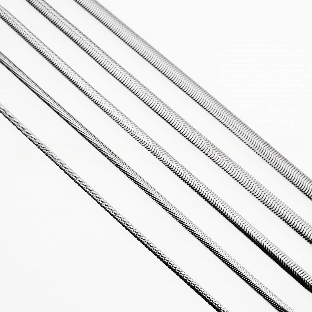 Wholesale 10PCS Flat Snake Titanium Steel Necklace