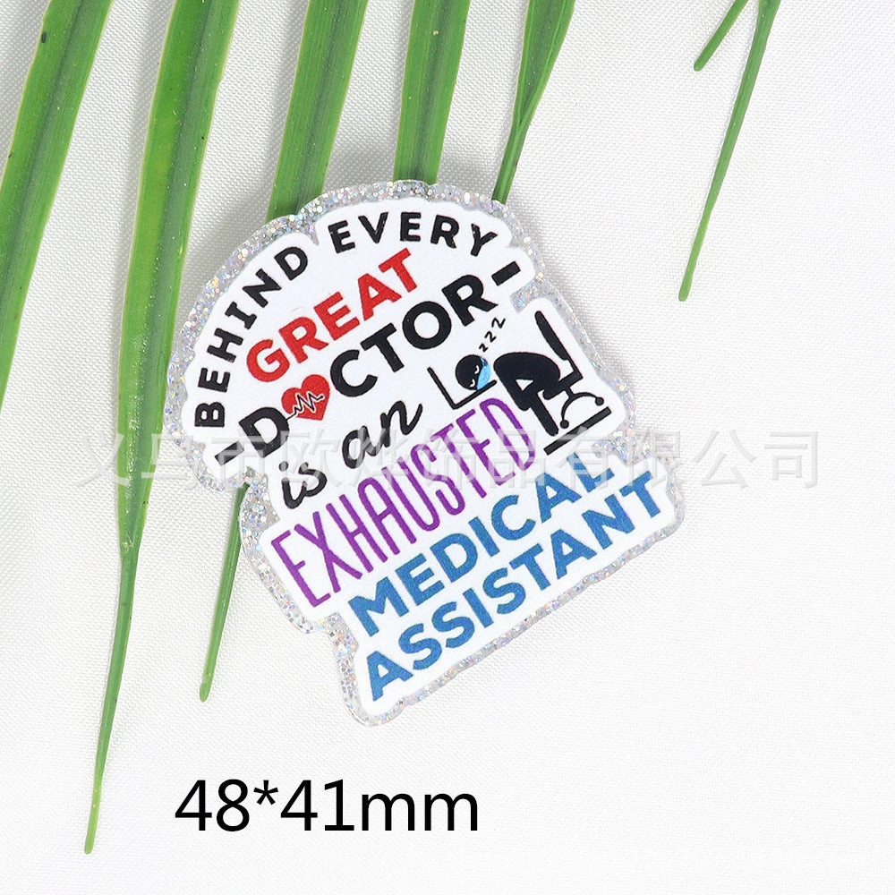 Wholesale 10pcs New loose powder  cartoon letters cute jewelry acrylic pin DIY patch accessories
