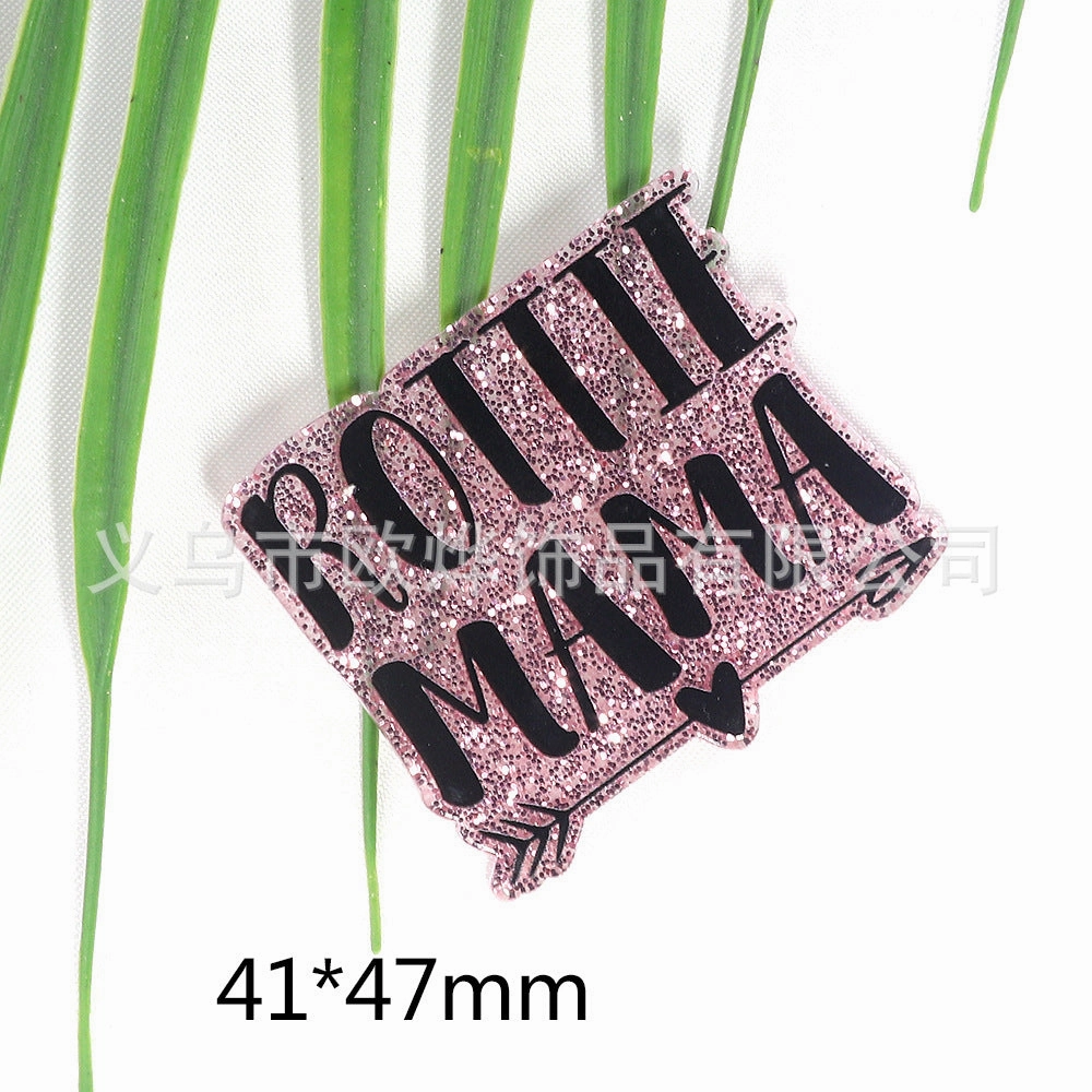 Wholesale 10pcs New loose powder  cartoon letters cute jewelry acrylic pin DIY patch accessories