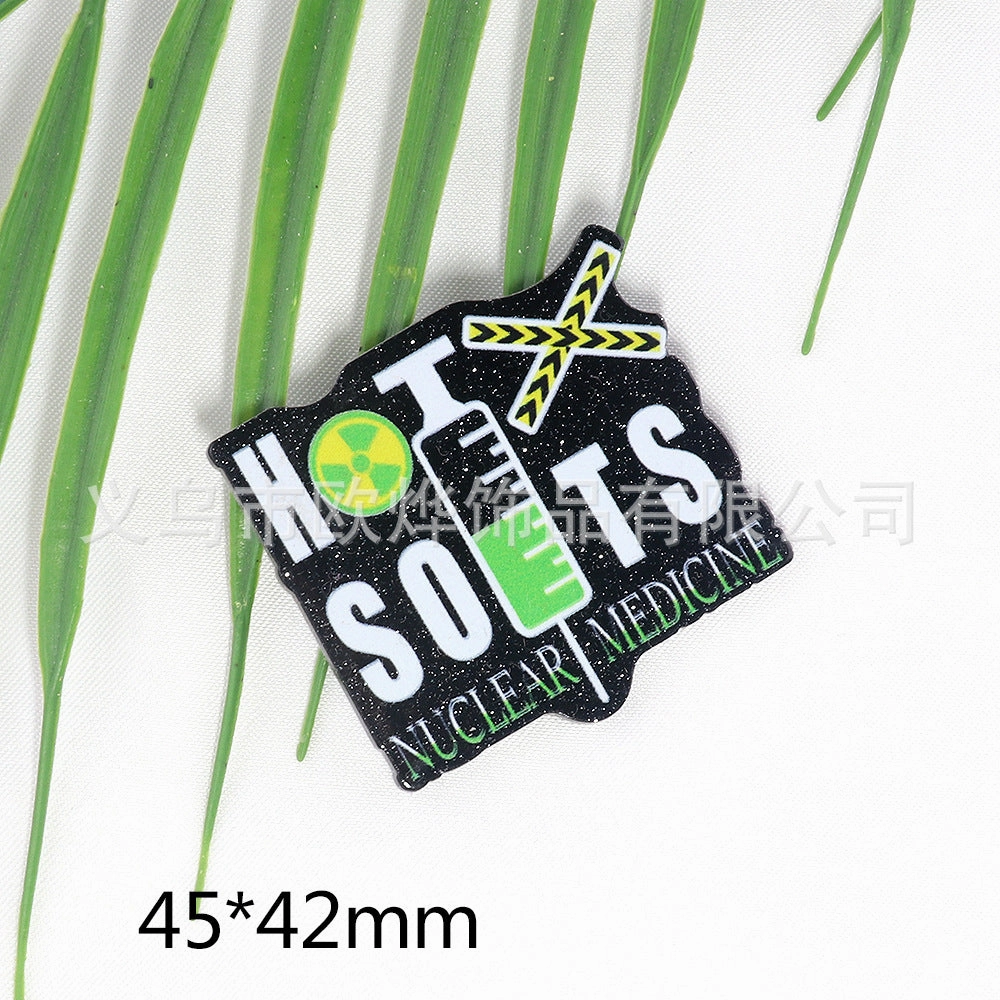 Wholesale 10pcs New loose powder  cartoon letters cute jewelry acrylic pin DIY patch accessories