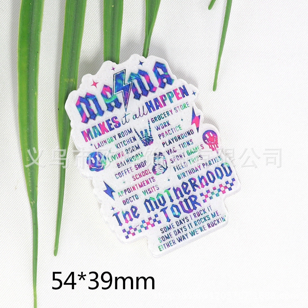 Wholesale 10pcs New loose powder  cartoon letters cute jewelry acrylic pin DIY patch accessories