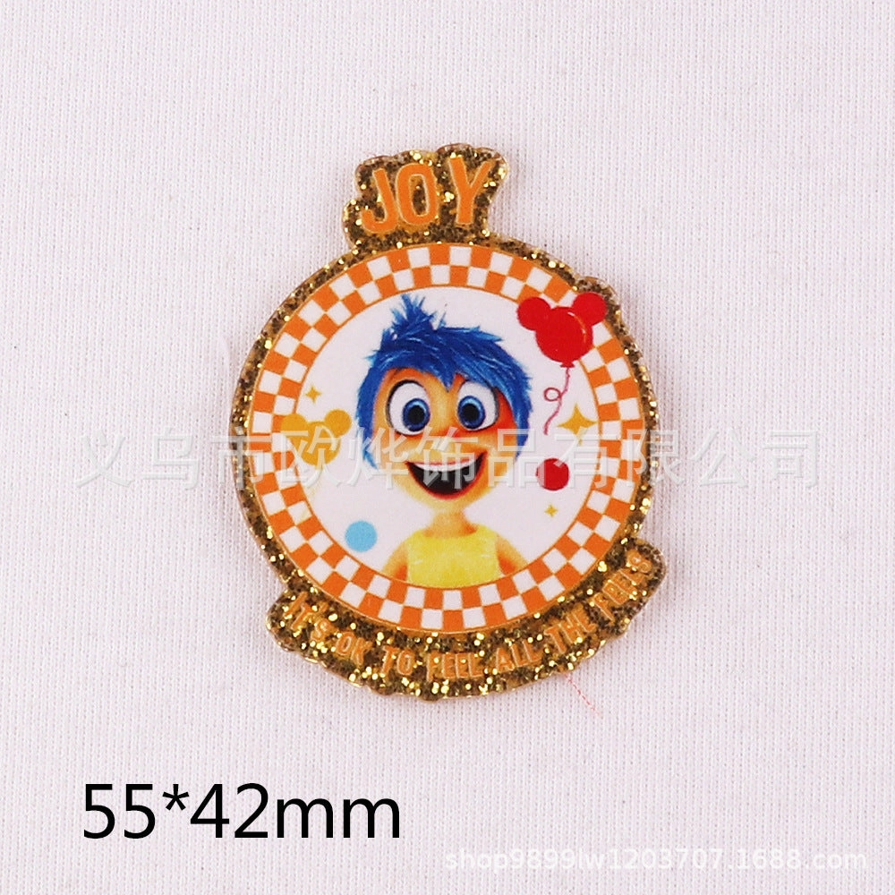Wholesale 10pcs New loose powder  cartoon letters cute jewelry acrylic pin DIY patch accessories