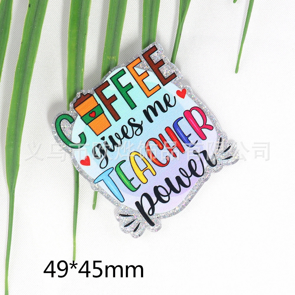 Wholesale 10pcs New loose powder  cartoon letters cute jewelry acrylic pin DIY patch accessories
