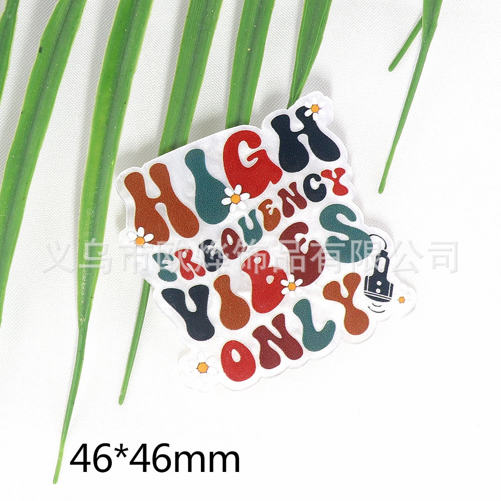 Wholesale 10pcs New loose powder  cartoon letters cute jewelry acrylic pin DIY patch accessories