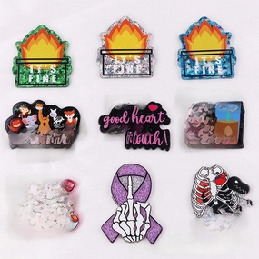 Wholesale 10pcs New loose powder cartoon organ medical letter bag jewelry acrylic cute DIY patch accessories