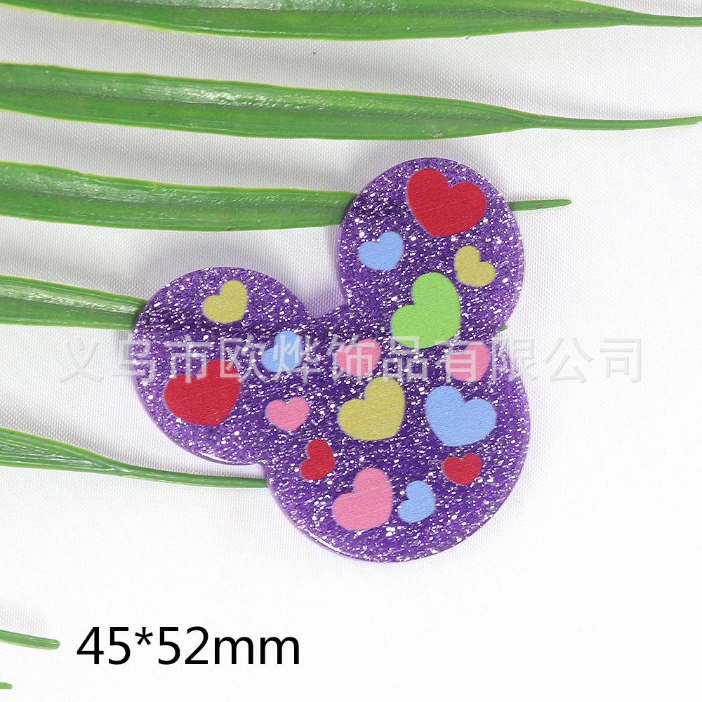 Wholesale 10pcs New loose powder heart letters cute acrylic pin DIY patch accessories