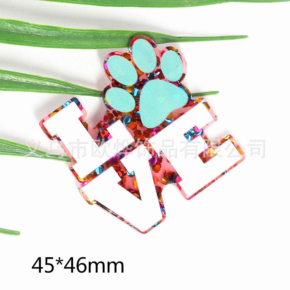 Wholesale 10pcs New loose powder heart letters cute acrylic pin DIY patch accessories