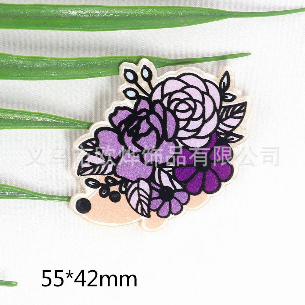 Wholesale 10pcs New loose powder heart letters cute acrylic pin DIY patch accessories