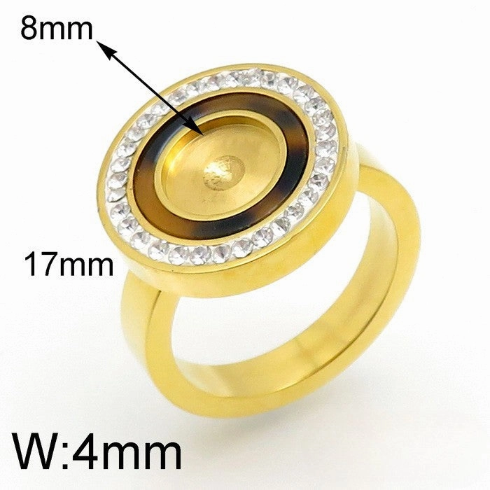Wholesale 10PCS Stainless Steel Zircon Trimmed Men's Rings