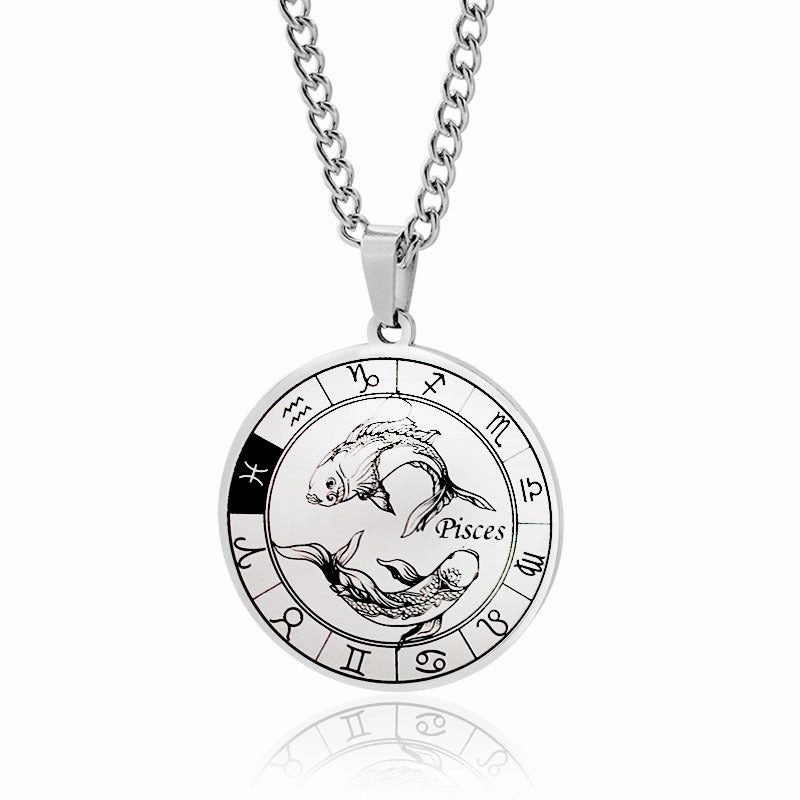 Wholesale 12 Constellation Stainless Steel Necklace
