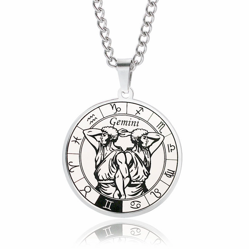 Wholesale 12 Constellation Stainless Steel Necklace