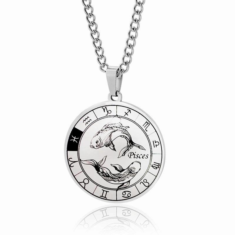 Wholesale 12 Constellation Stainless Steel Necklace