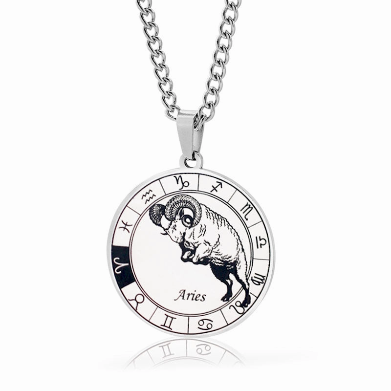 Wholesale 12 Constellation Stainless Steel Necklace